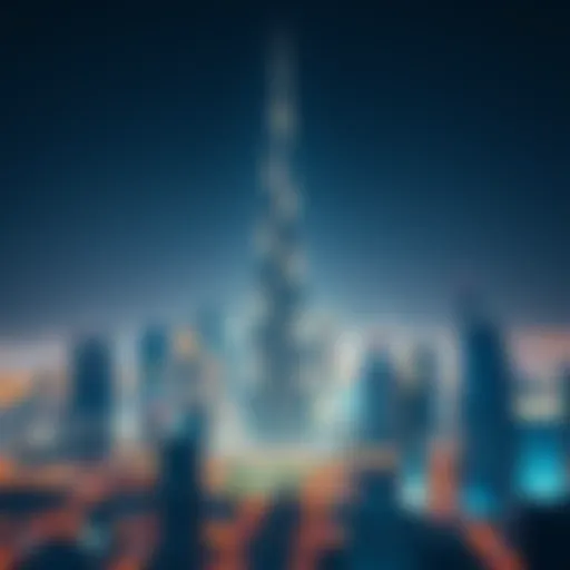 Burj Khalifa towering over Downtown Dubai skyline