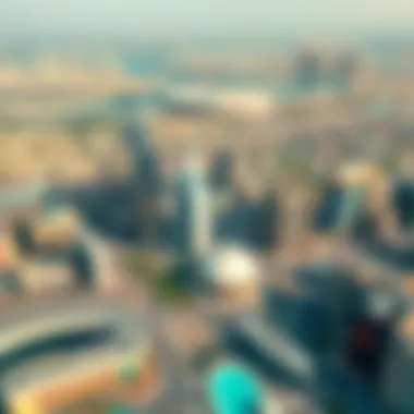 Aerial view of iconic landmarks in Dubai