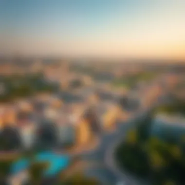 Aerial View of Al Furjan Aerial view showcasing Al Furjan's residential buildings and parks