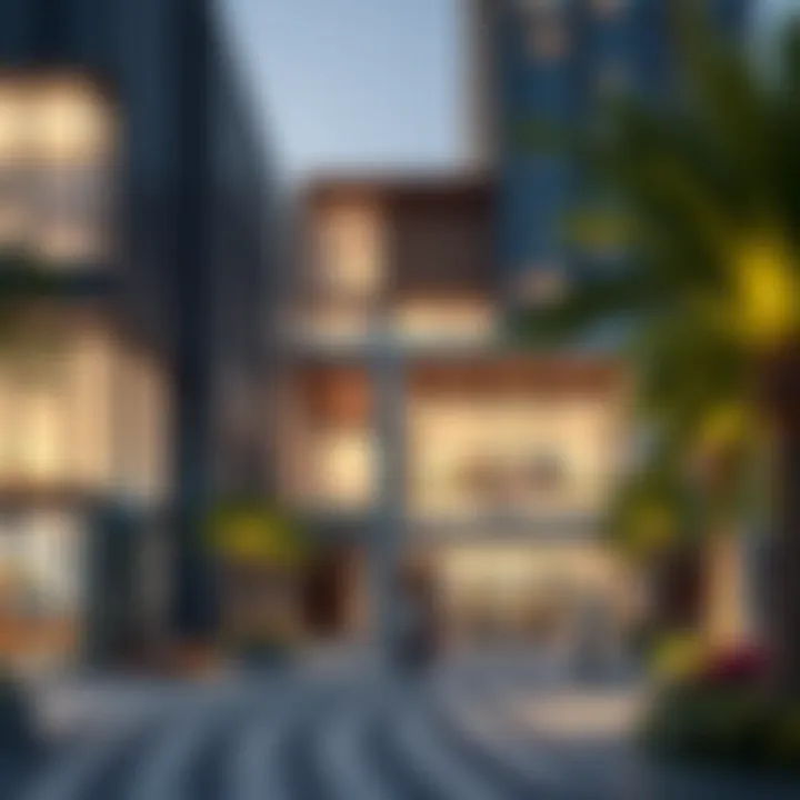 Modern Architecture in Al Furjan Modern architecture in Al Furjan highlighting community spaces