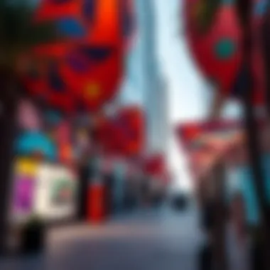 Vibrant art installations in the district