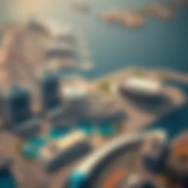 Aerial view of Dubai Harbour showcasing its expansive layout and modern architecture