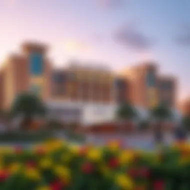 Exterior view of one of the prestigious universities located in DIAC