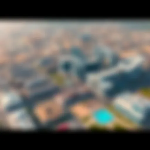 Aerial view of Dubai Investment Park 2 showcasing its modern architecture and layout