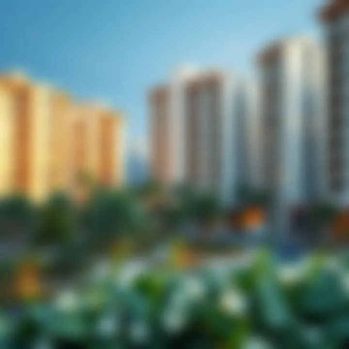 Residential Living in Dubai Investment Park 2 Modern residential buildings surrounded by green spaces in Dubai Investment Park 2