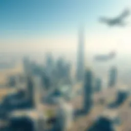 Aerial view showcasing the modern skyline of Dubai Multi Commodities Centre