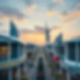 Stunning view of the architectural designs in Dubai Sports City