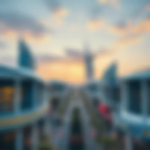 Stunning view of the architectural designs in Dubai Sports City