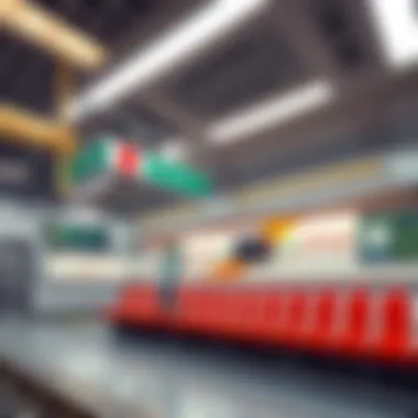 Interior design of Dubai Sports City Metro Station highlighting passenger amenities