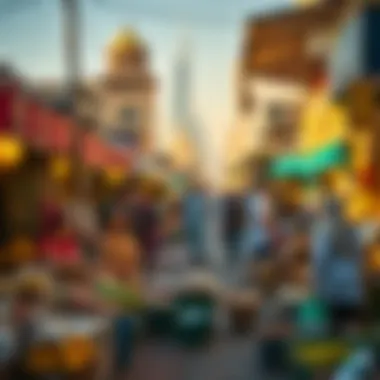 Traditional market scene in Dubai showcasing local culture
