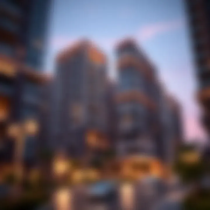 Modern Apartment Buildings in Dubai Modern apartment buildings showcasing Dubai's architecture