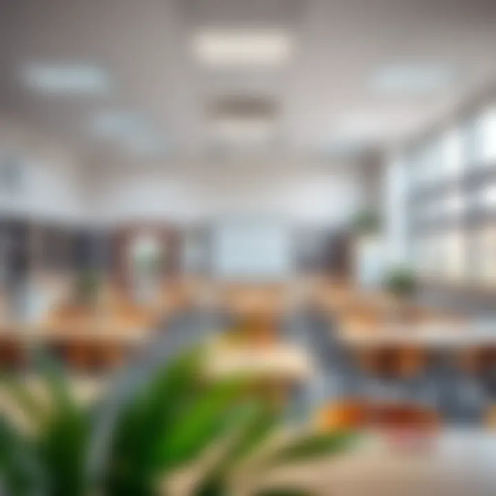 Modern classroom setting in a school