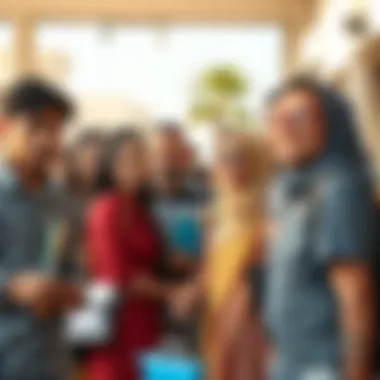 Parents participating in a school community event