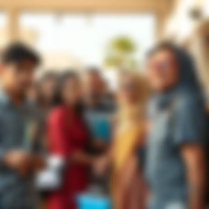 Parents participating in a school community event