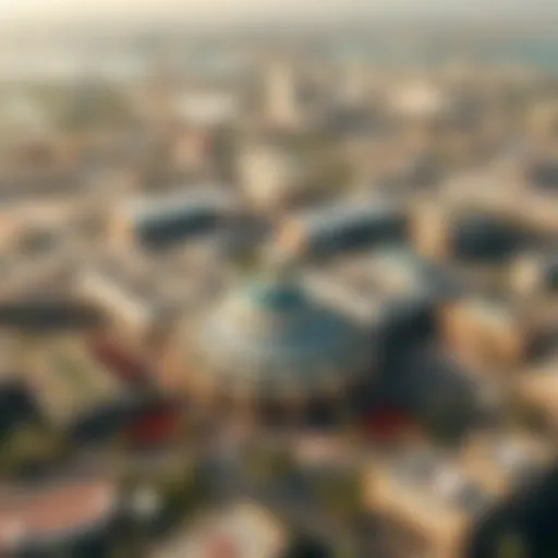 Aerial Overview of Academic City Aerial view of Academic City showcasing its modern architecture and campus layouts