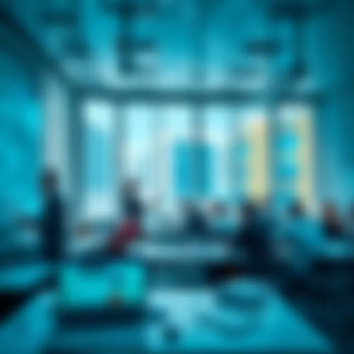 Innovative Learning Environments Students engaging in collaborative learning in a high-tech classroom