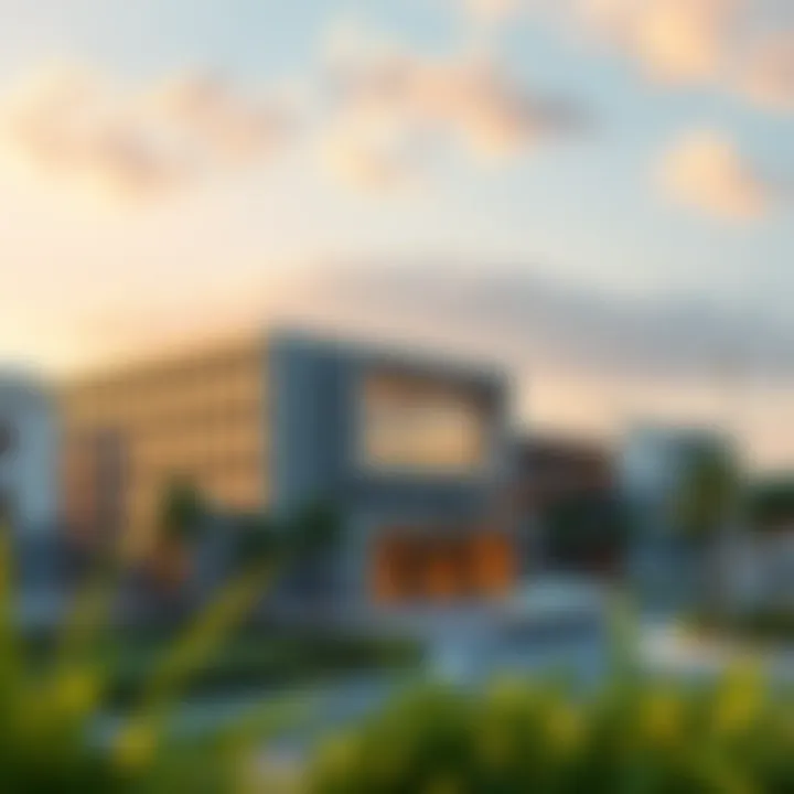 Scenic view of a modern school building in Dubai Hills