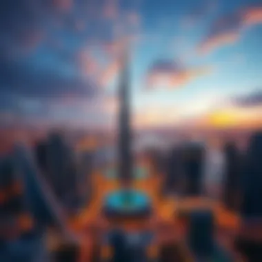 Elite Tower in the Dubai Skyline Aerial view of Dubai featuring Elite Tower in the skyline