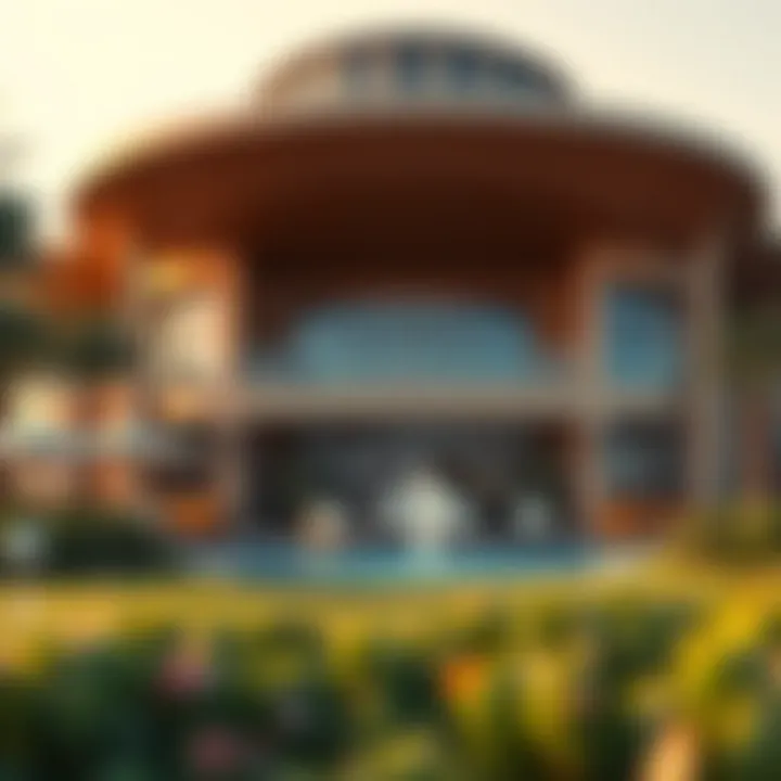 Luxurious Clubhouse at Emirates Golf Course Luxurious clubhouse offering premium amenities and services for guests