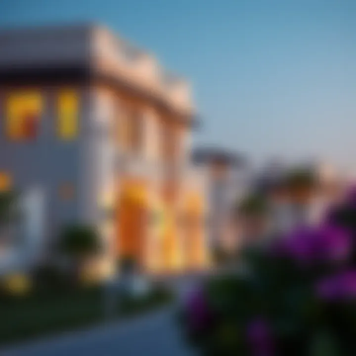 Architectural details of modern villas in Emirates Hills