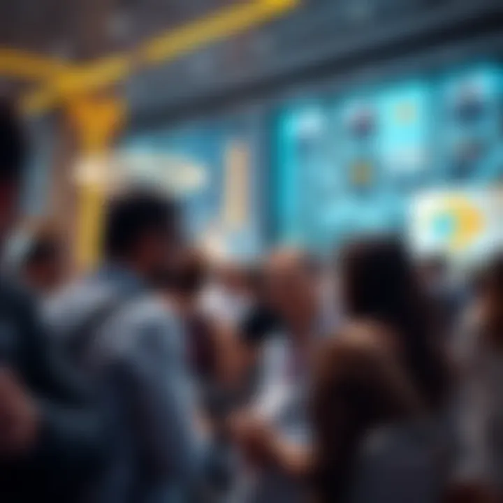 Attendees engaging in discussions at a conference held at the venue