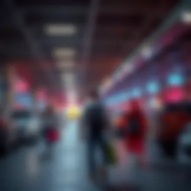 Visitors navigating the parking area at Festival City