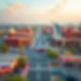 Panoramic View of Festival City Parking Options A panoramic view of Festival City with parking facilities