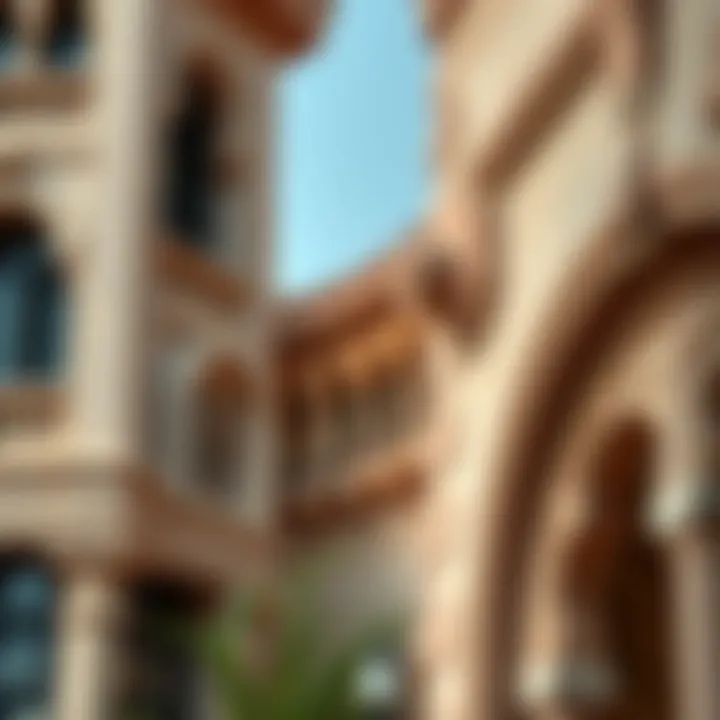 Architectural Craftsmanship in Garhoud Close-up of architectural details on a building that highlight the craftsmanship in Garhoud's designs