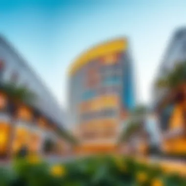 Modern Architectural Marvel in Garhoud A stunning view of a modern building in Garhoud showcasing sleek lines and innovative design