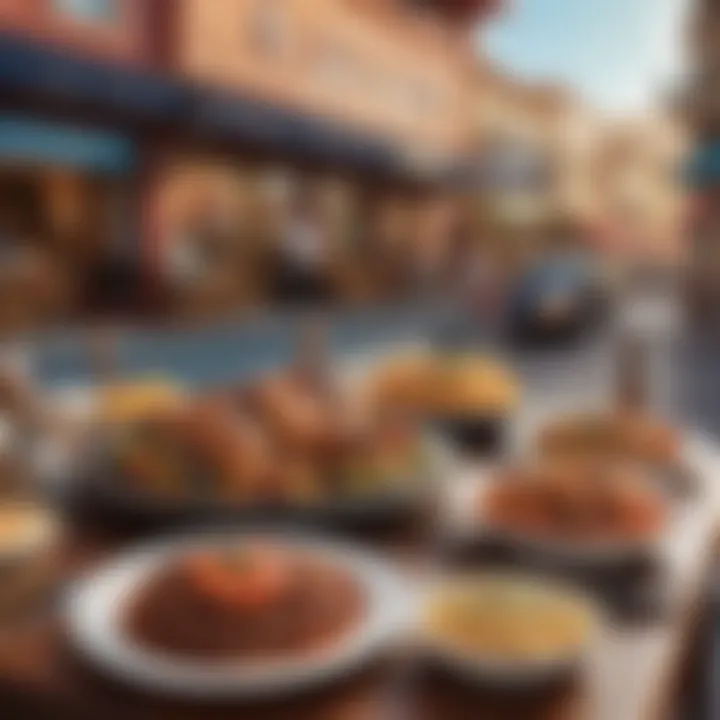 A vibrant display of traditional and modern dishes on a restaurant table