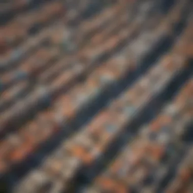 Aerial Perspective of International City's Unique Architecture Aerial view of International City showcasing diverse architectural styles