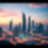 Futuristic Skyline of an Internet City A futuristic skyline depicting an Internet City