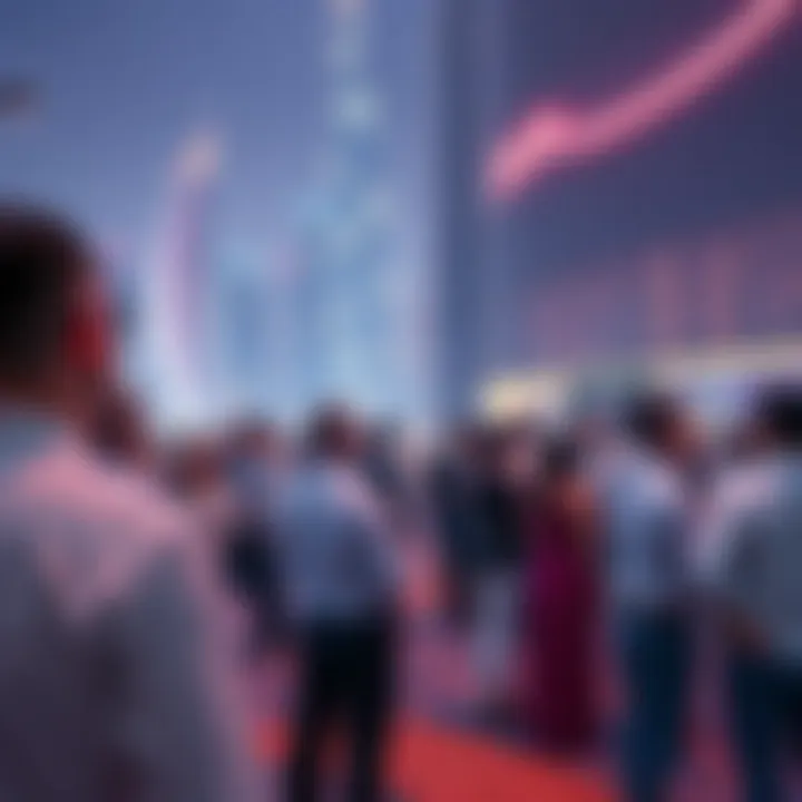 Networking event in Dubai Internet City with professionals discussing ideas