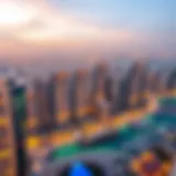 Panoramic view of Jumeirah Beach Residence skyline