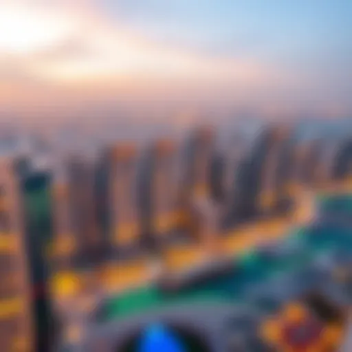 Panoramic view of Jumeirah Beach Residence skyline