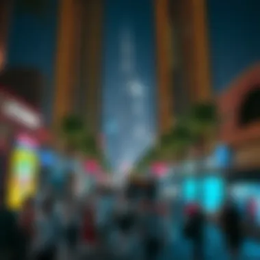 Lively Community Around JBR Towers Vibrant community activity around JBR Towers