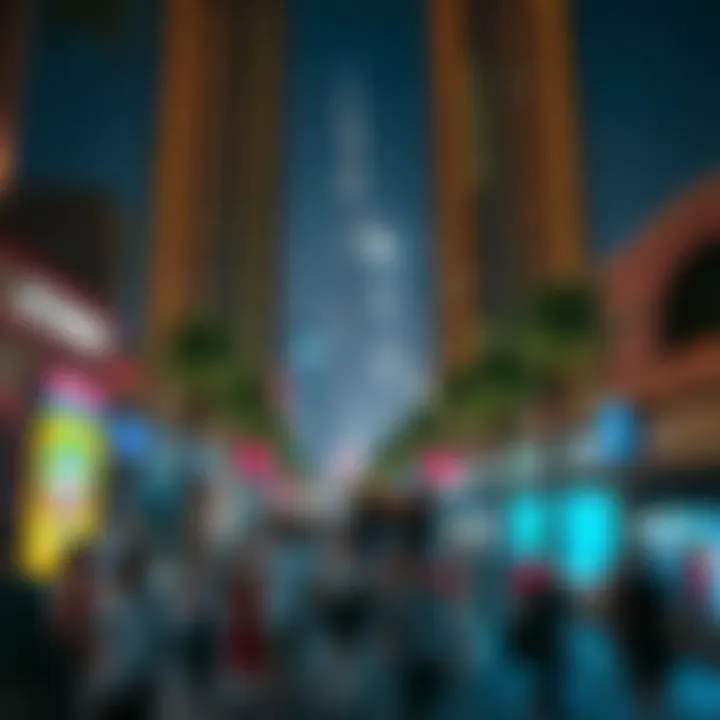 Lively Community Around JBR Towers Vibrant community activity around JBR Towers