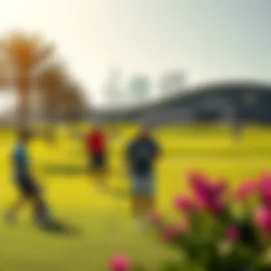 Golfers at Jumeirah Golf Estate Golfers enjoying a sunny day at the golf course