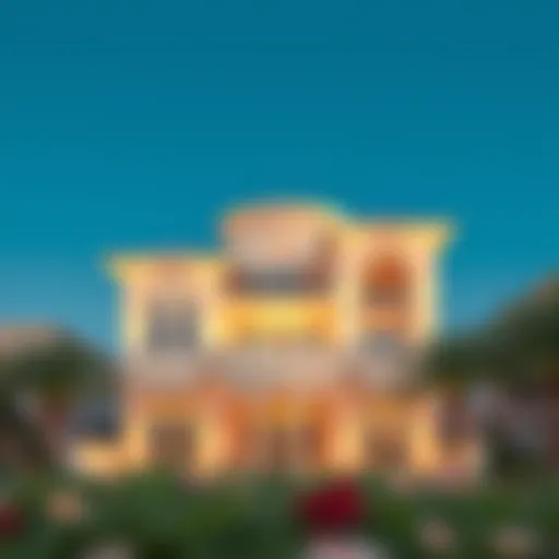 Elegant Architecture of Jumeirah Island Villa Luxurious villa in Jumeirah Island showcasing elegant architecture