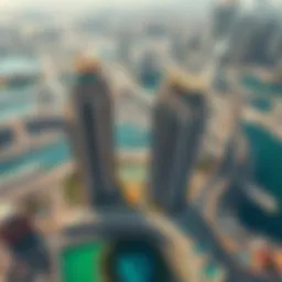 Aerial view of Jumeirah Lake Towers showcasing its stunning architecture