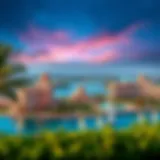 Panoramic view of Lake Palace Tecom showcasing the fusion of modern architecture and lush greenery