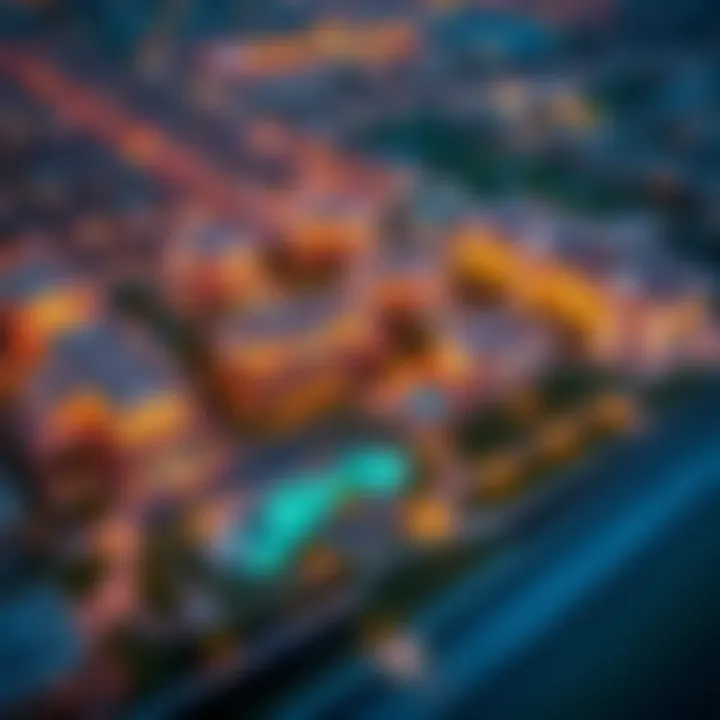 Aerial view of Living Legends Villas highlighting the layout