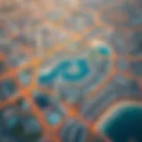 Aerial view of Dip Dubai showcasing its unique geographical layout