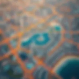 Aerial view of Dip Dubai showcasing its unique geographical layout