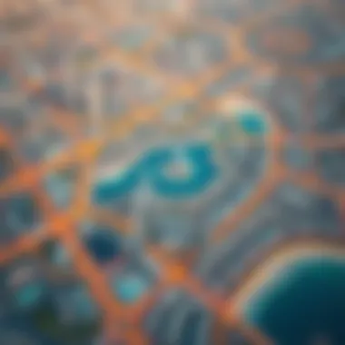 Aerial view of Dip Dubai showcasing its unique geographical layout