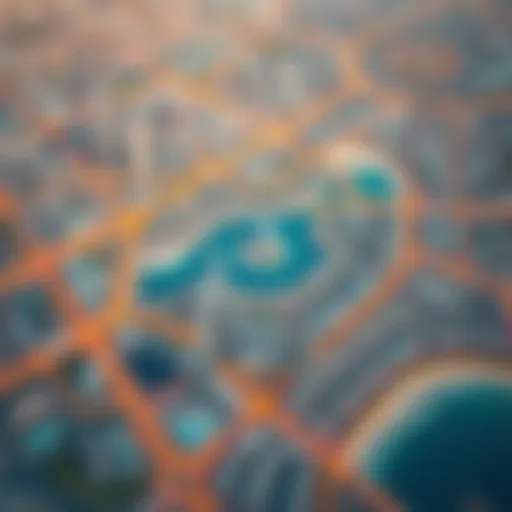 Aerial view of Dip Dubai showcasing its unique geographical layout