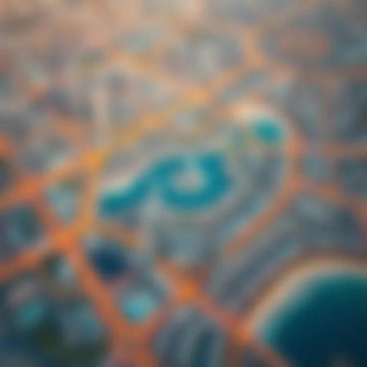 Aerial view of Dip Dubai showcasing its unique geographical layout