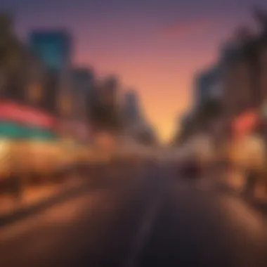 Evening Glow: The Charismatic Lights of Lootah Avenue Evening lights illuminating the charm of Lootah Avenue