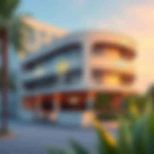 Exterior view of Loui Restaurant & Cafe showcasing its modern architecture