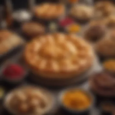 Essentials of Mamaesh Pastry Ingredients An array of ingredients used in Mamaesh pastry, highlighting the richness of Middle Eastern flavors.